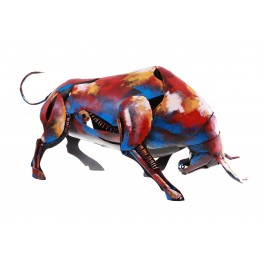 Statuette Taureau Design XL Fer, Design multicolore, L 51 cm