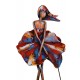 Sculpture Femme Fer : Position Marylin, Finition Multicolore, H 60 cm