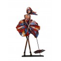 Sculpture Femme Fer : Position Marilyn, Finition Multicolore, H 60 cm