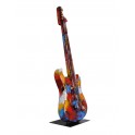 Sculpture Musique Fer : La guitare, Finition Multicolore, H 78 cm