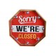 Enseigne Vintage LED : Sorry, We're Closed, H 30 cm