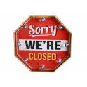 Enseigne Vintage LED : Sorry, We're Closed, H 30 cm
