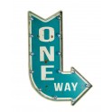 Enseigne Vintage LED : One Way bleu, H 62 cm