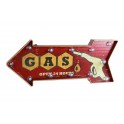 Enseigne Vintage LED : Modèle Gaz/Essence, Rouge, H 62 cm