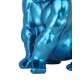 Statuette Gorille Design, Finition Bleu métallisé, H 41 cm