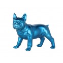 Statuette Bouledoguee Design, Finition Bleu métallisé, L 41 cm