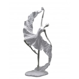 Statuette Design XXL : Danseuse en robe & Ruban 1, Collection Silver Line, H 62 cm