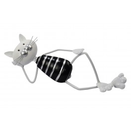 Statuette fer : Le chat allongé, Collection Fun Cats, L 34 cm