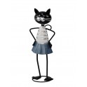 Statuette fer : Le Chat Girly ébaubi, Collection Fun Cats, H 36 cm