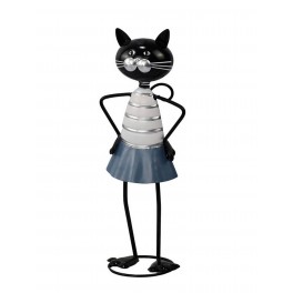 Statuette fer : Le Chat Girly discret, Collection Fun Cats, H 35 cm