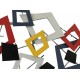 Déco murale métal abstraite : Cadre Floral, Rouge et Gris, L 97 cm