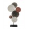 Sculpture fer sur socle : Disques abstraits, H 66 cm