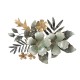 Décoration murale design : Fleur d'hibiscus & Feuillage tropical, Vert & Gris, L, 80 cm