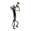 Statuette fer Musique : Le chat Trompettiste, H 31 cm