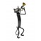 Statuette fer Musique : Le chat Trompettiste, H 31 cm