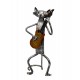 Statuette fer Musique : Le Chat Saxophonste, H 25 cm