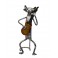 Statuette fer Musique : Le Chat Bassiste, H 27 cm