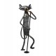 Statuette fer Musique : Le Chat Bassiste, H 27 cm