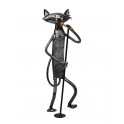 Statuette fer Musique : Le Chat Chanteur, H 27 cm