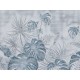 Tableau Design floral : Feuillage exotique, Bleu & Encadrement, L 120 cm