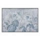 Tableau Design floral : Feuillage exotique, Bleu & Encadrement, L 120 cm