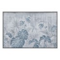 Tableau Design floral : Feuillage exotique, Bleu & Encadrement, L 120 cm