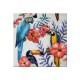 Tableau Jungle : Perroquet, Toucan & Hibiscus, H 80 cm