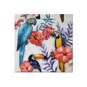 Tableau Jungle : Perroquet, Toucan & Hibiscus, H 80 cm