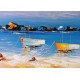Tableau moderne Marine : Soleil en Bleu marine, L 150 cm