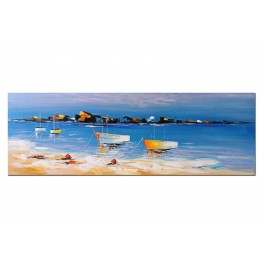 Tableau moderne Marine : Soleil en Bleu marine, L 150 cm