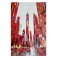 Tableau moderne urbain : La Ville Rouge, H 120 cm