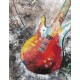 Tableau Design Musique : Guitare Basse, Peinture & Relief, H 120