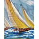 Tableau moderne Marine : Soleil en Bleu marine, L 150 cm