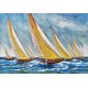 Tableau moderne Marine : Soleil en Bleu marine, L 150 cm