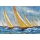 Tableau moderne Marine : Soleil en Bleu marine 2, L 100 cm
