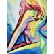 Tableau moderne Femme : Nu multicolore, H 100 cm