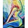 Tableau moderne Femme : Nu multicolore, Hauteur 100 cm