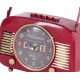 Horloge Industrielle à poser : Mod Poste radio ancien, Rouge, L 21 cm