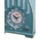 Horloge Industrielle à poser : Mod Poste radio ancien, Bleu pétrole, H 22 cm