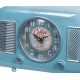 Horloge Industrielle à poser : Mod Poste radio ancien, Bleu, L 25 cm