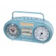 Horloge vintage : Mod Poste Radio Double Cassette, n, Bleu, L 25 cm