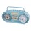 Horloge vintage : Mod Poste Radio Double Cassette, n, Bleu, L 25 cm