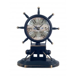 Horloge rétro : Modèle Poste radio ancien, Bleu pétrole, H 22 cm