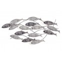 Déco Murale Poissons métal : Banc de Sardines, L 90 cm