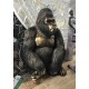 Statuette Gorille XL, Finition Antic Line, H 40 cm
