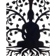 Déco murale fer : Arbre de vie & Bouddha, Noir, L 60 cm