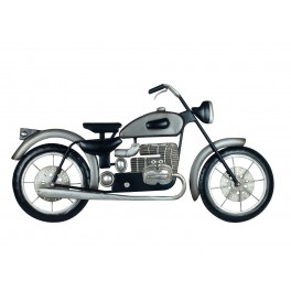 Déco murale métal : Moto, Gris et Noir, L 98 cm