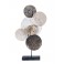 Sculpture fer sur socle : Disques abstraits 2, H 62 cm