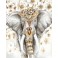 Tableau Eléphant : Trompe l'oeil en parade, H 100 cm