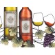 Déco murale vin : Modèle 2 Bouteille 3 verres, L 65 cm